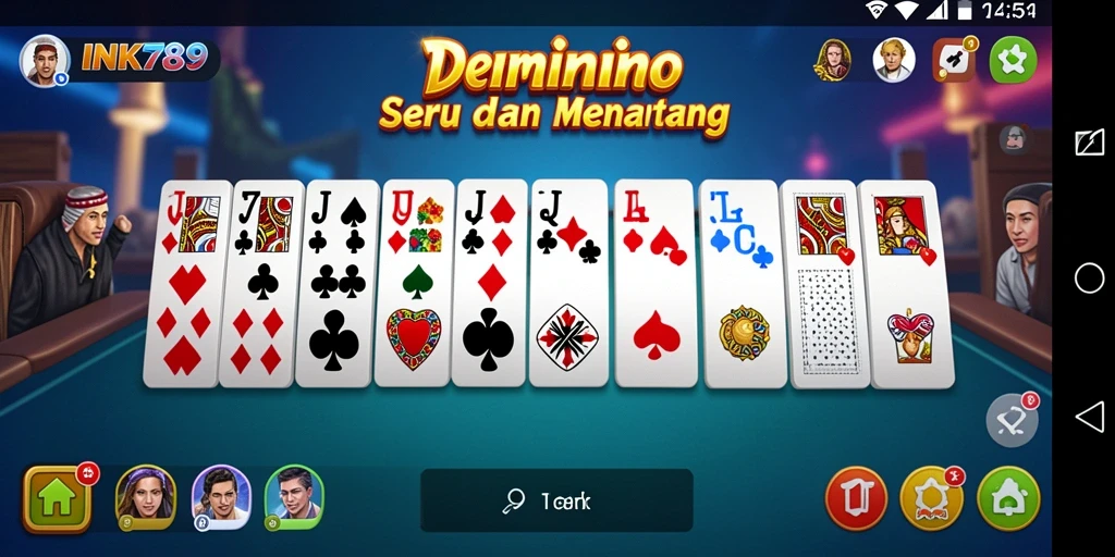Screenshot gameplay INK789 menampilkan serunya bermain Domino.