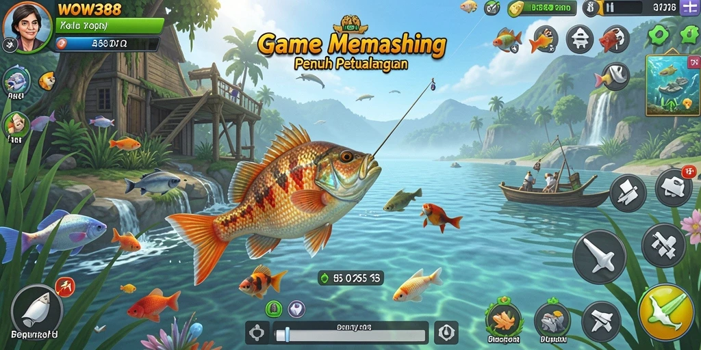 Tangkapan layar WOW388 menampilkan momen seru dalam memancing.